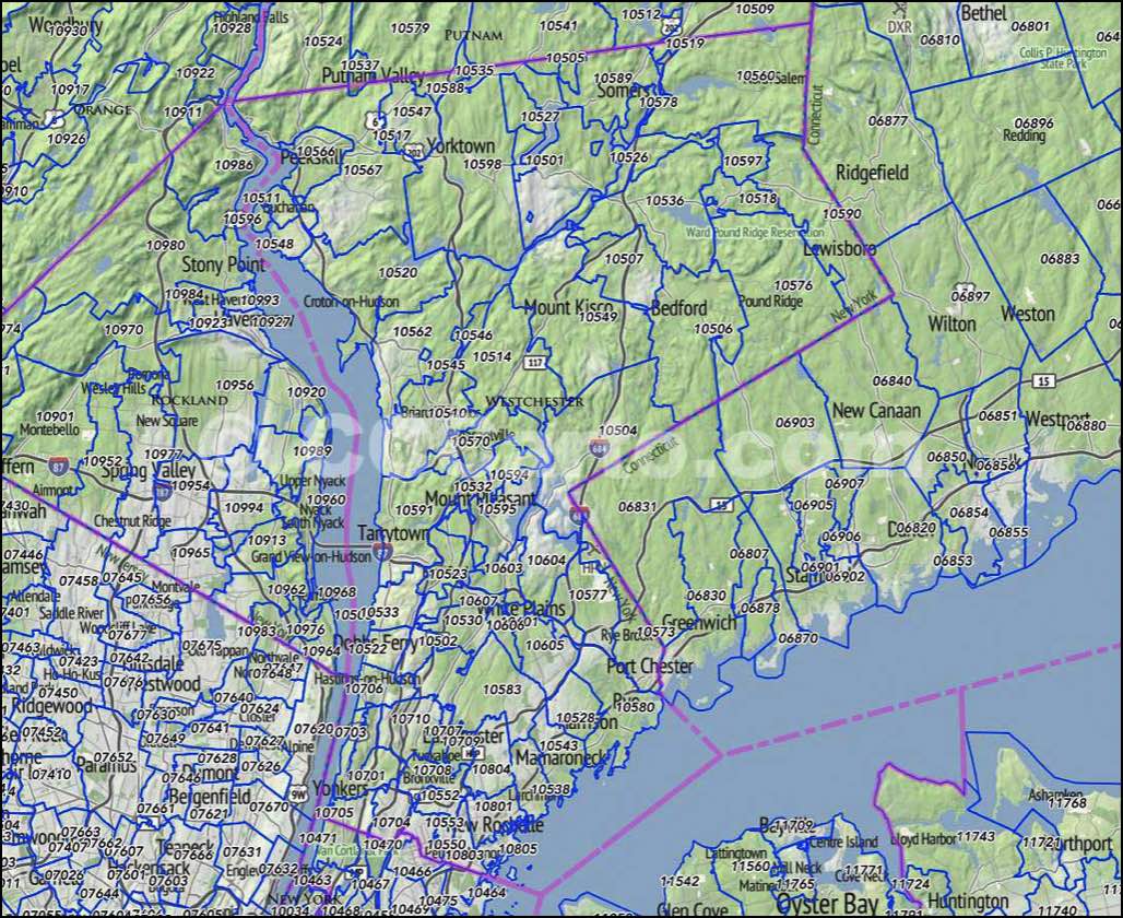 Westchester County, NY Zip Codes - Yonkers Zip Codes