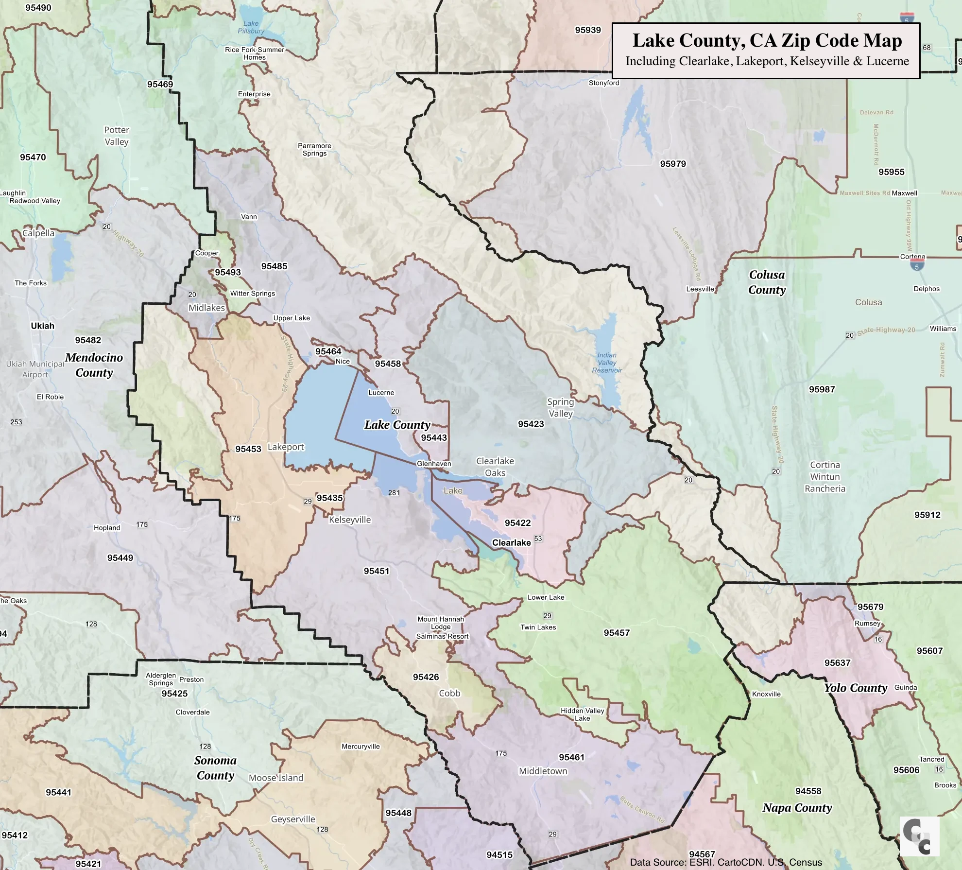 Lake County Zip Code Map