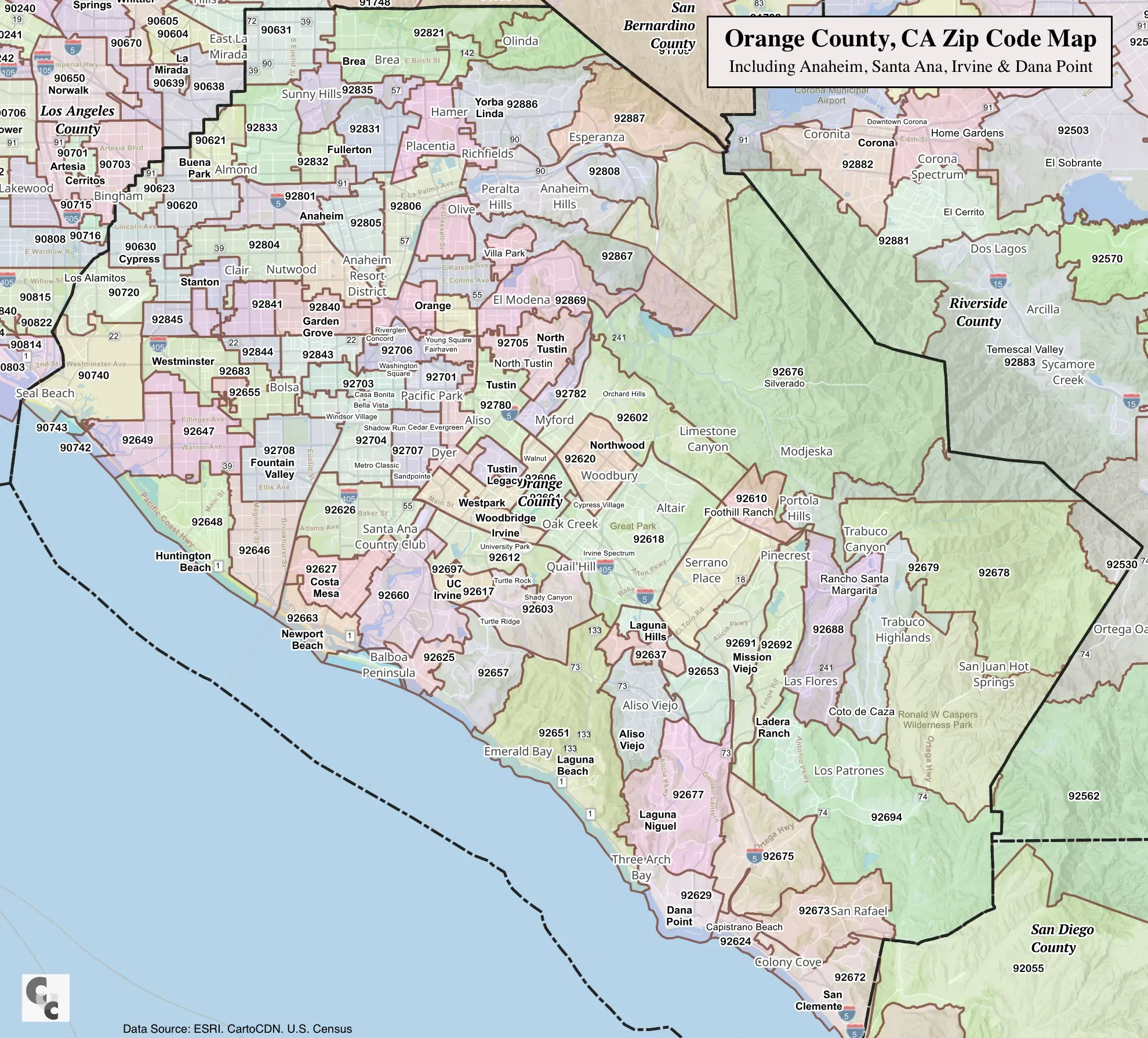 Orange County California Zip Codes