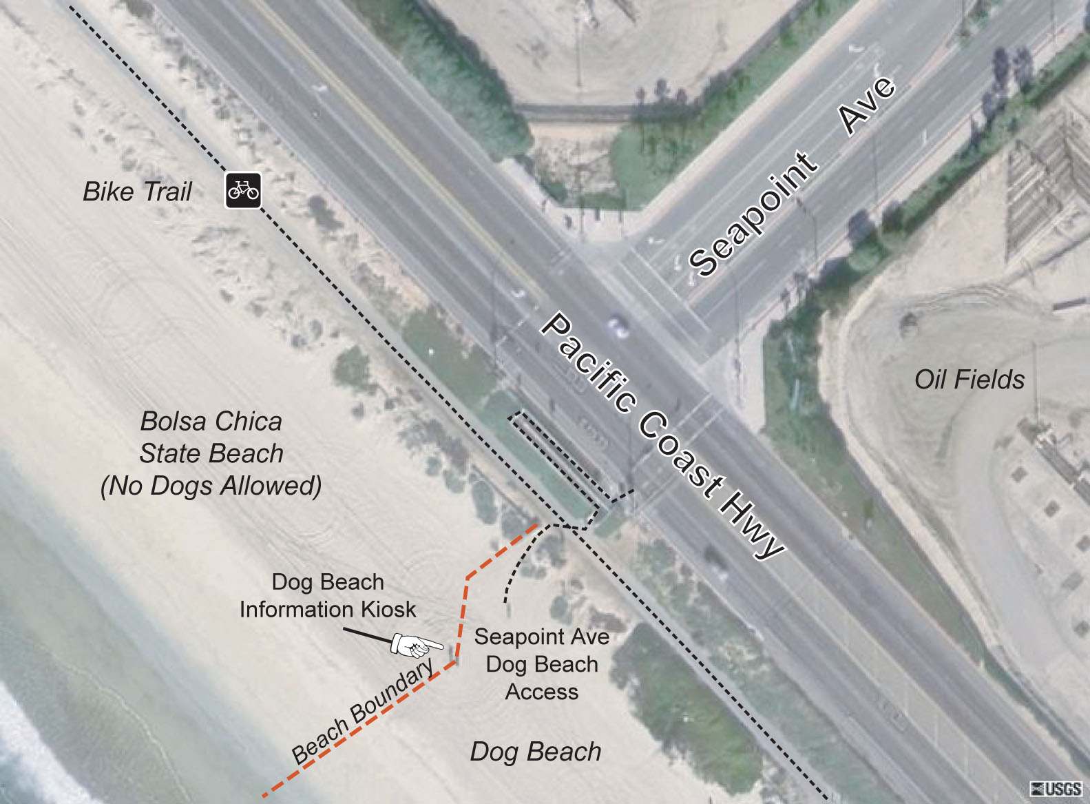 Huntington Beach Dog Beach Entrance