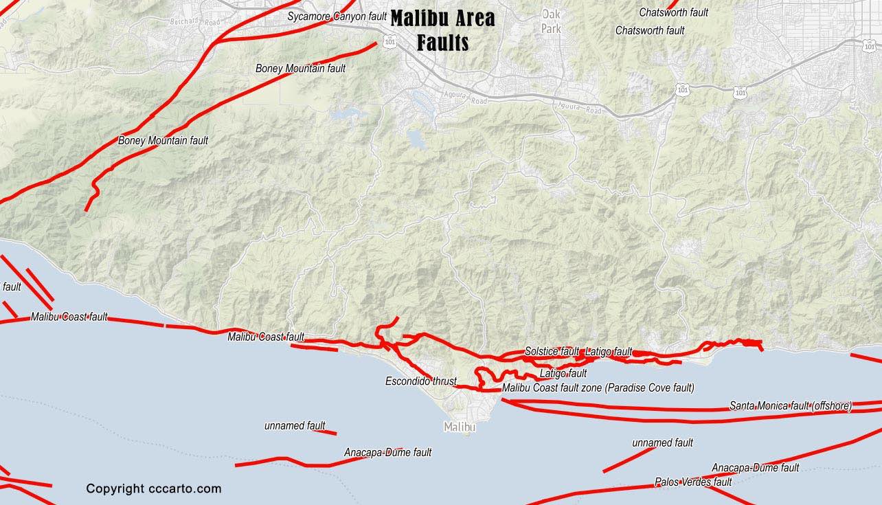 Malibu Area Faults