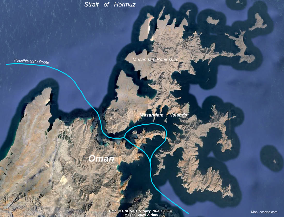 Possible New Strait of Hormuz Bypass Map