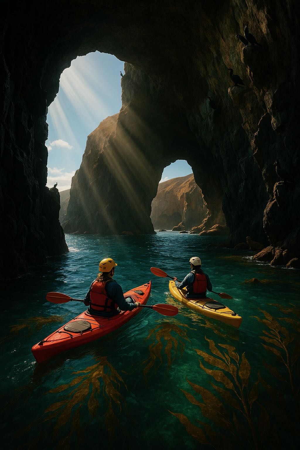 santa cruz sea cave kayaking