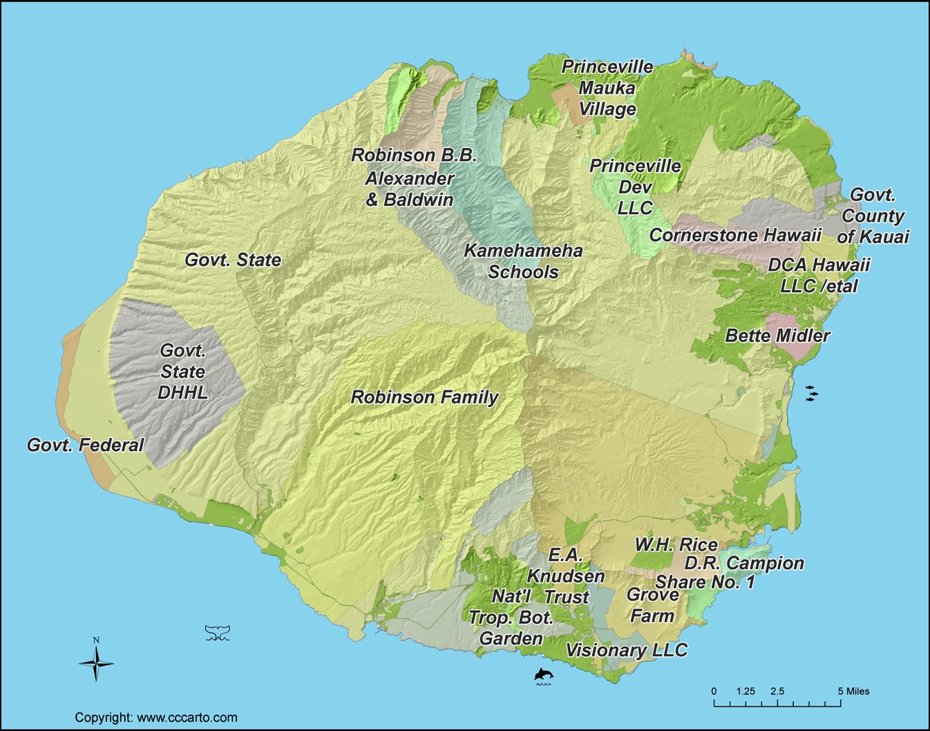 Hawaii land ownership map