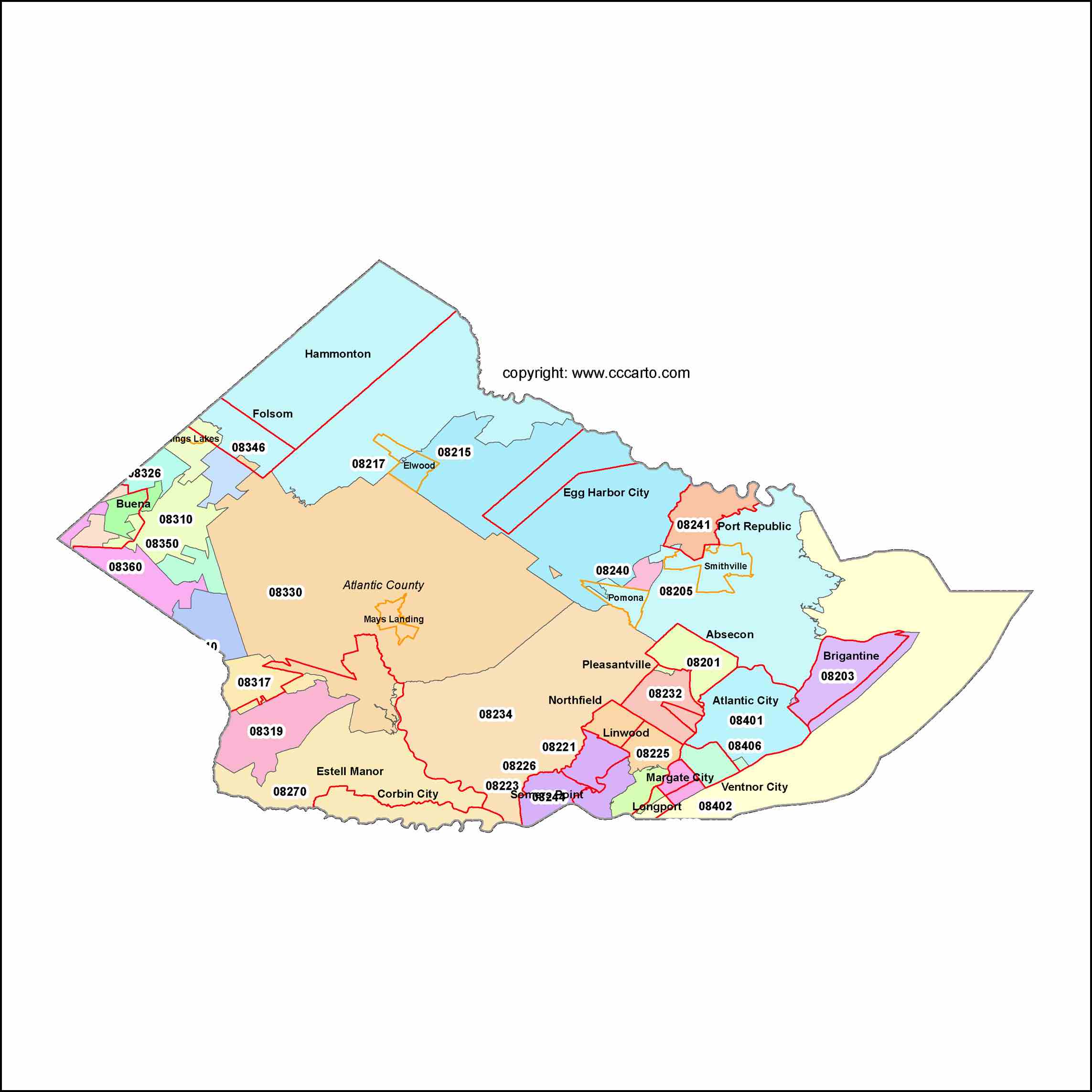 Atlantic City, NJ Zip Codes