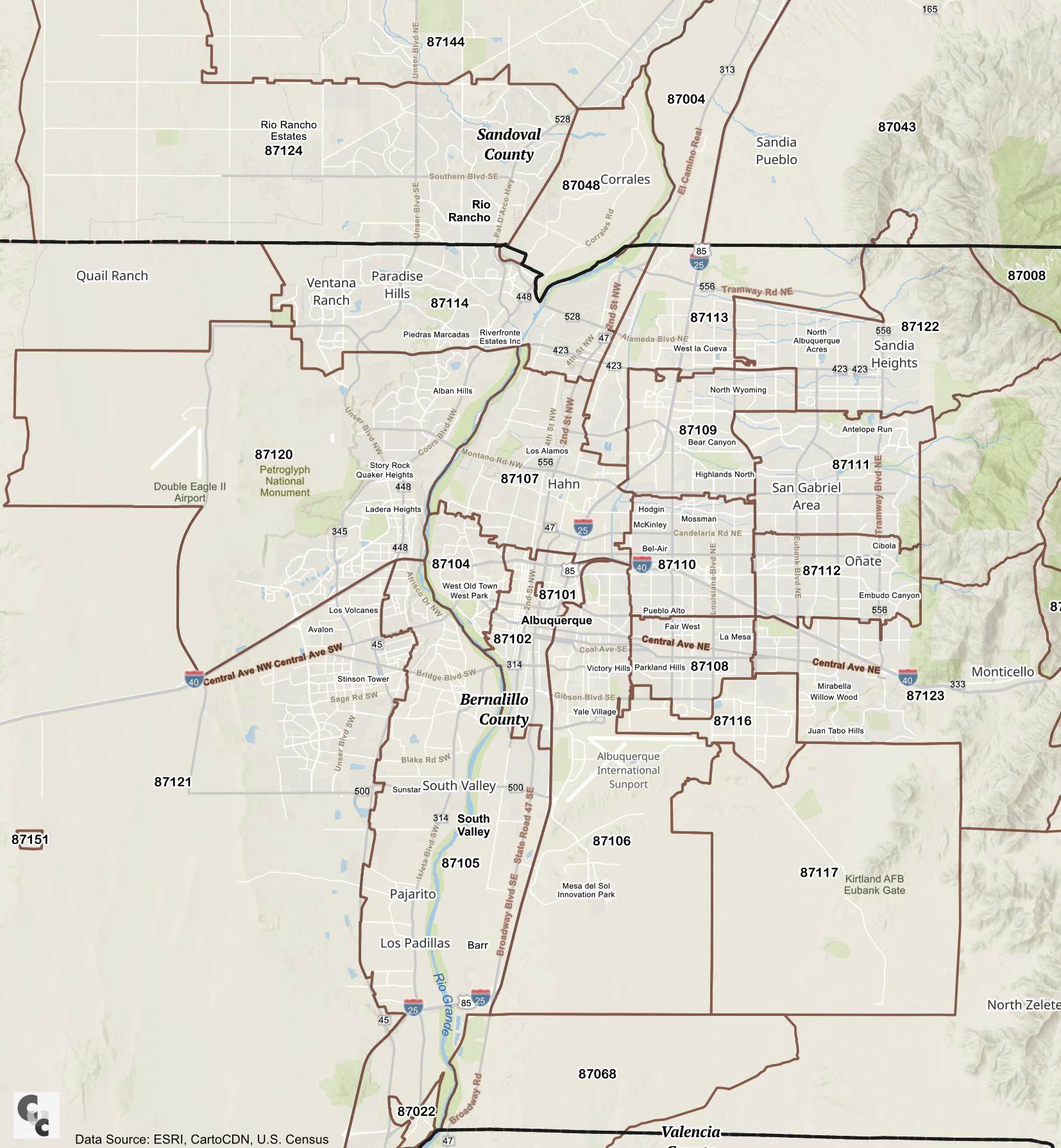 Zip For Albuquerque Nm