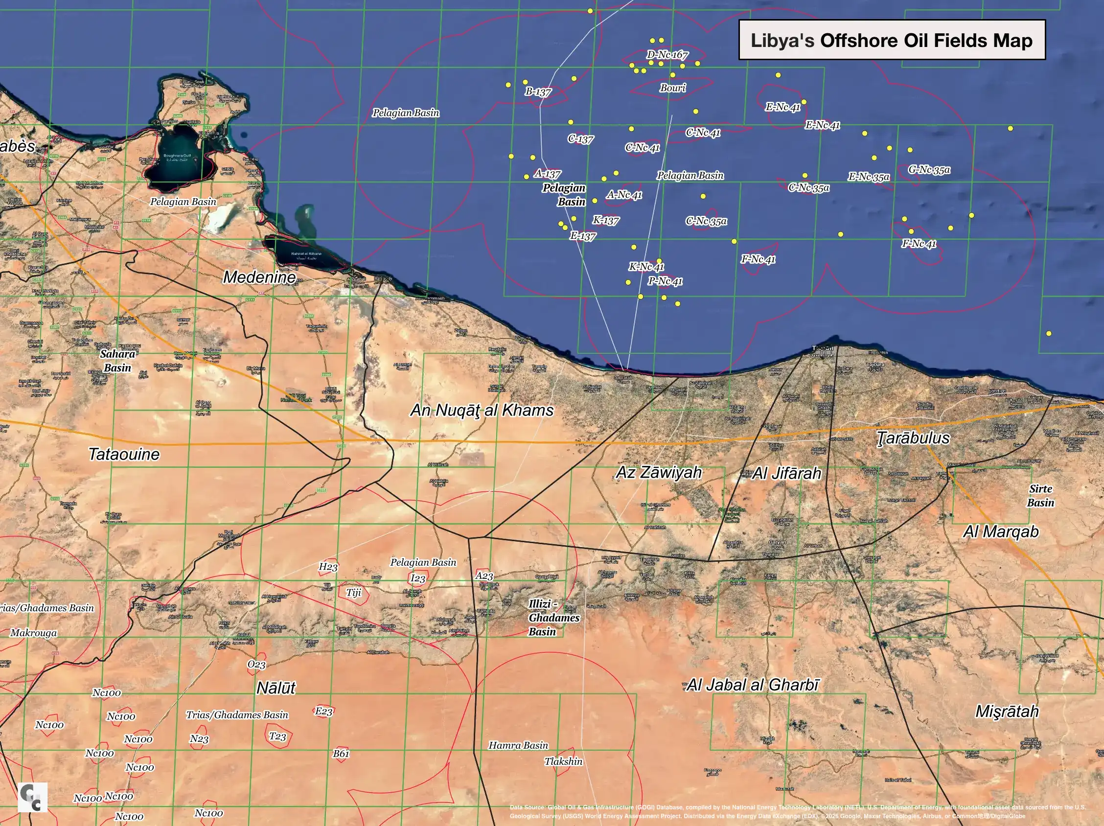 Libya Eastern Oil Fields Map