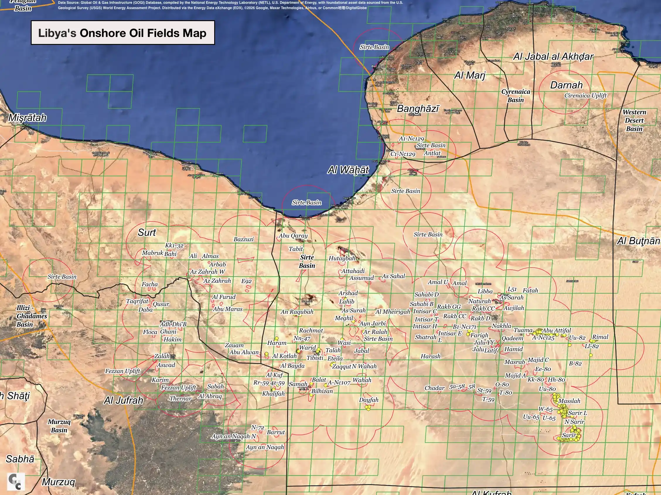 libya oil fields map