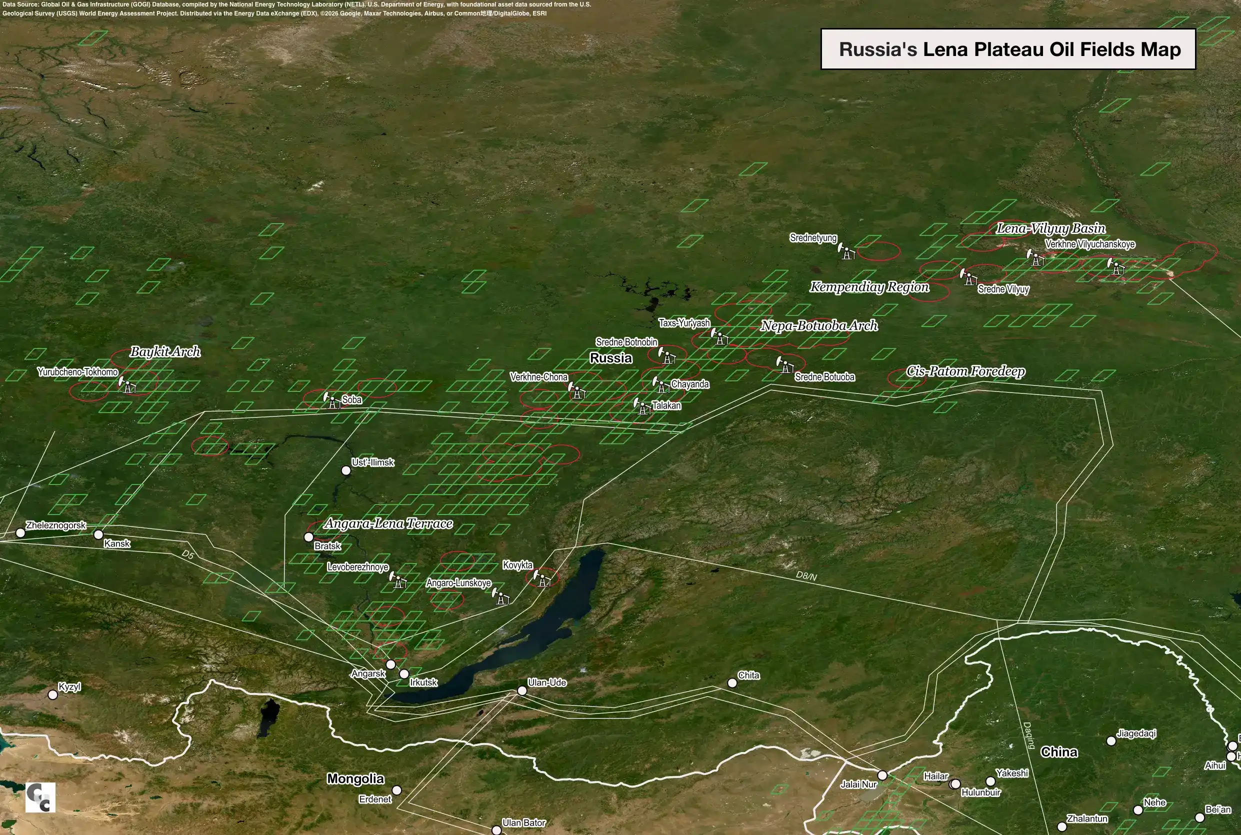 Russia's oil fields map
