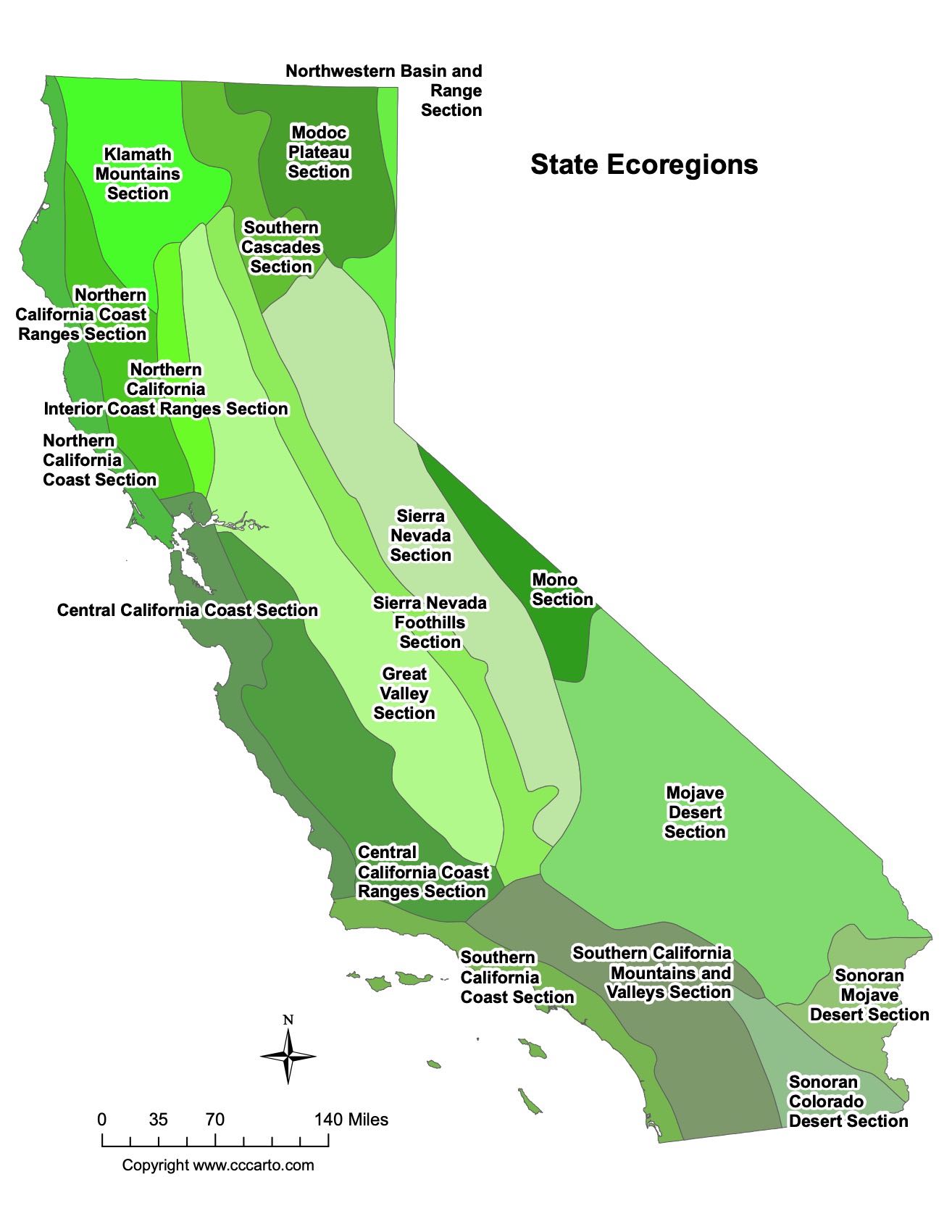 California Ecoregions Map