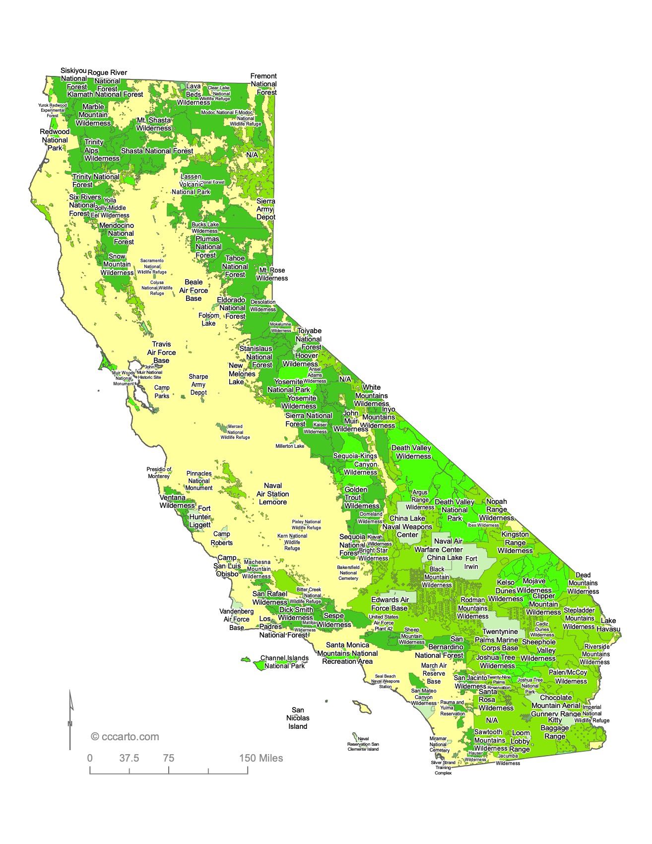 California Federal Lands Map