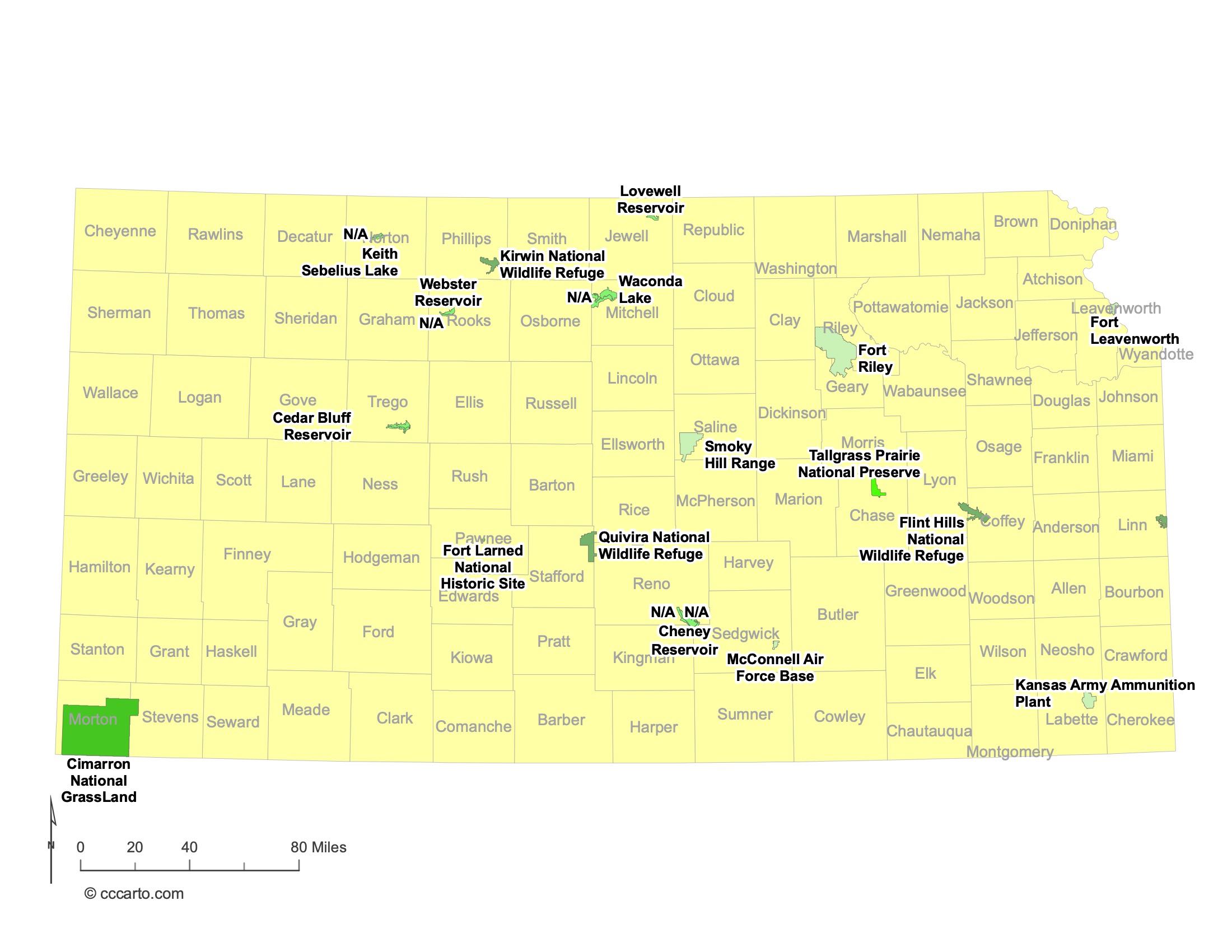 Kansas Federal Lands Map