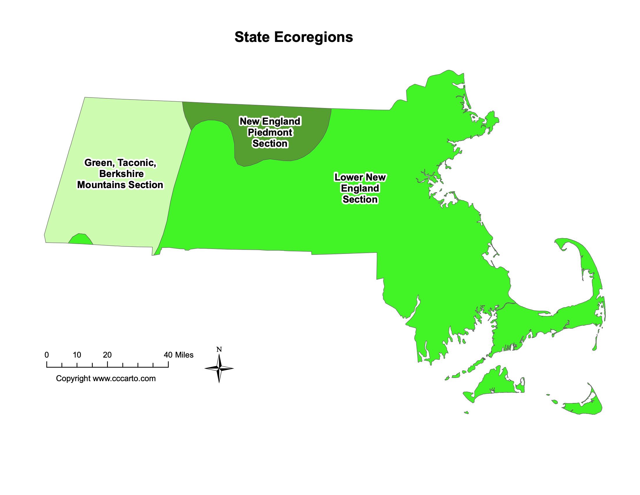 Massachusetts Ecoregions Map