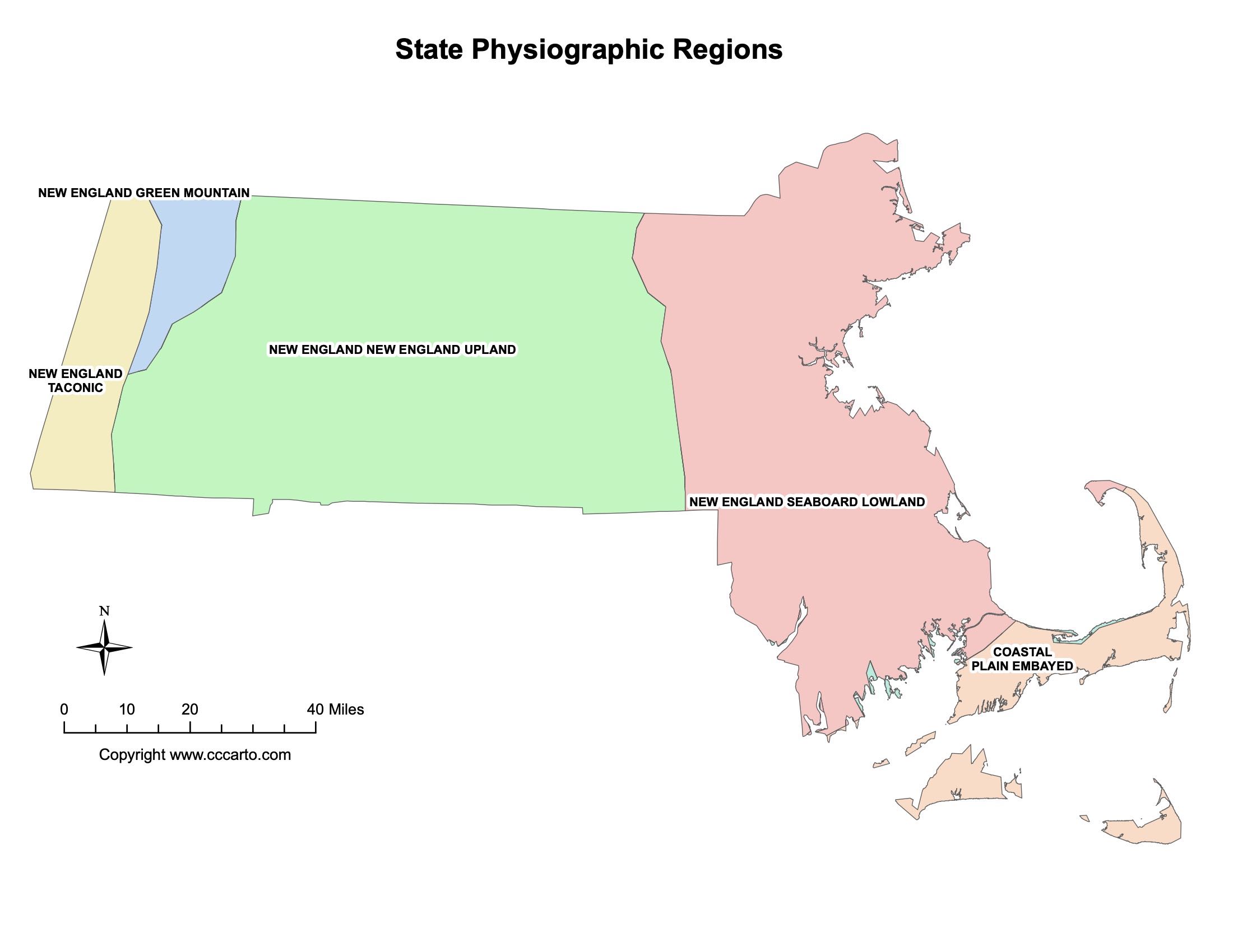 Massachusetts Major Cities Map