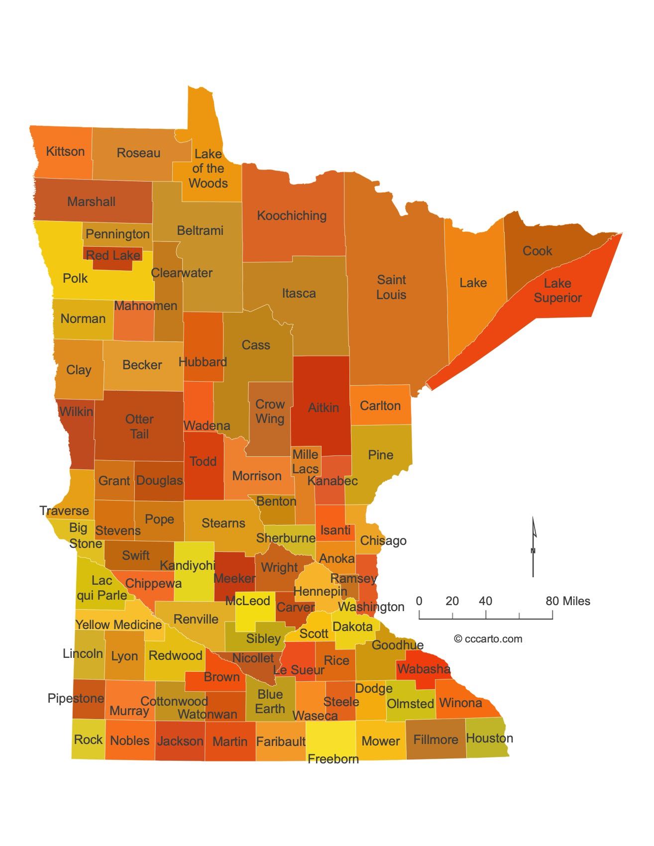 Minnesota County Map