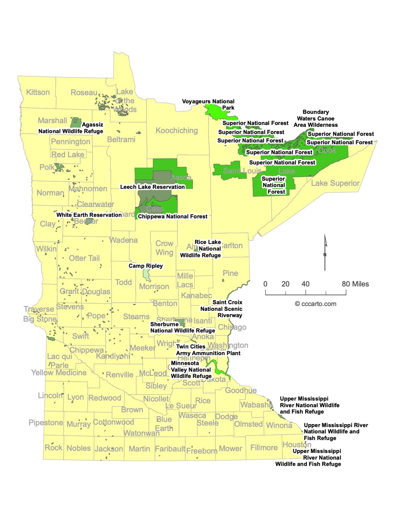 Minnesota Major Cities Map
