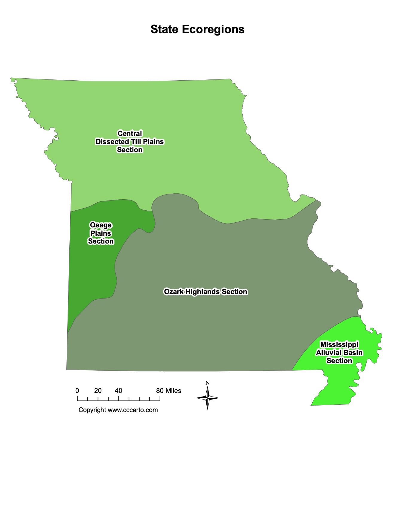 Missouri Ecoregions Map