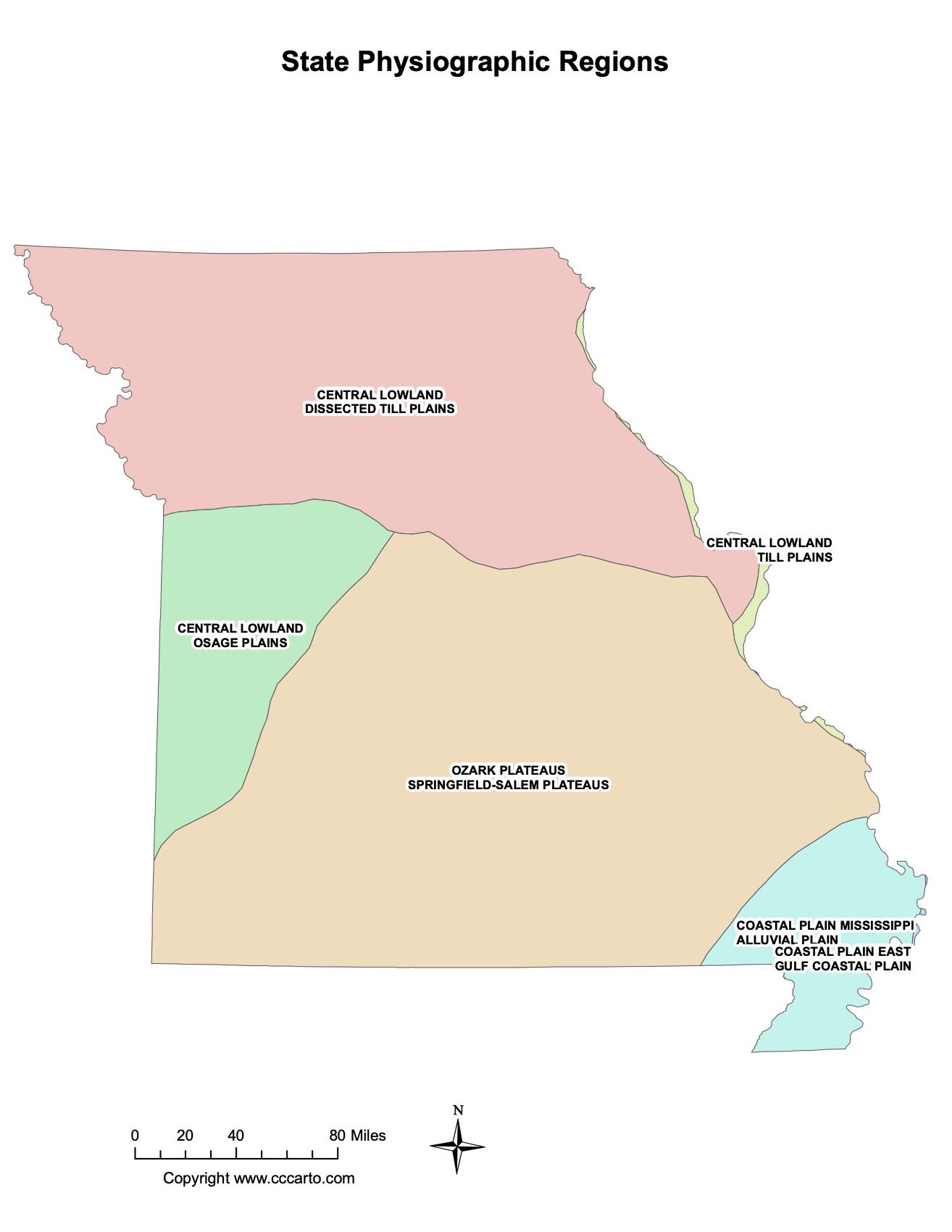 Missouri Physiographic Regions Map