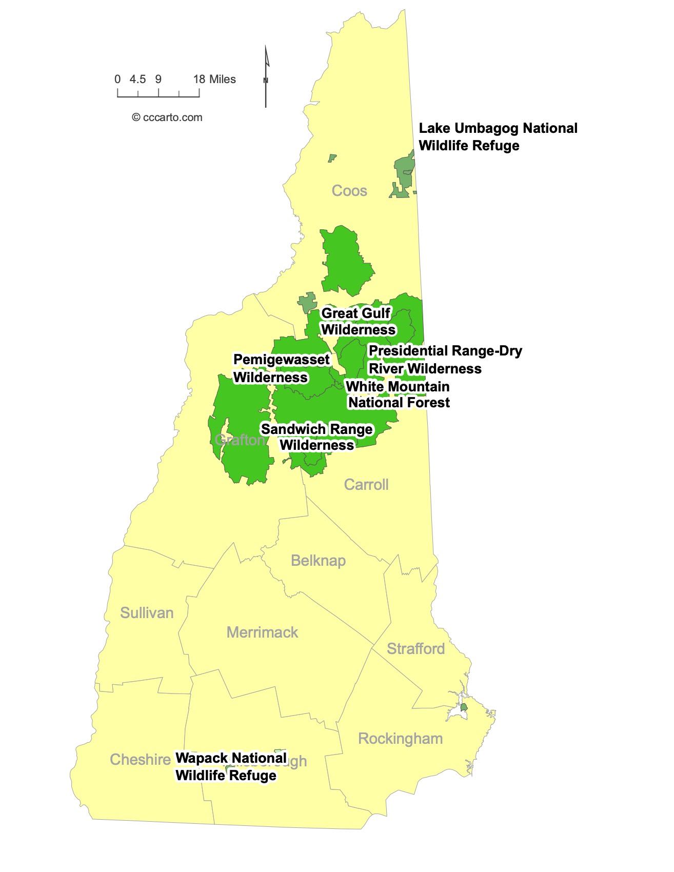 New Hampshire Federal Lands Map