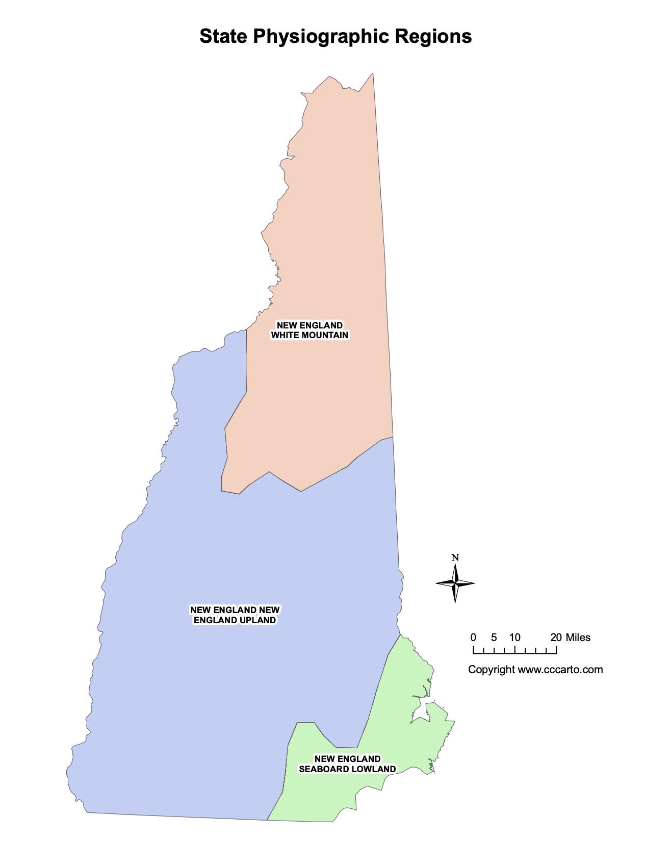 New Hampshire Physiographic Map