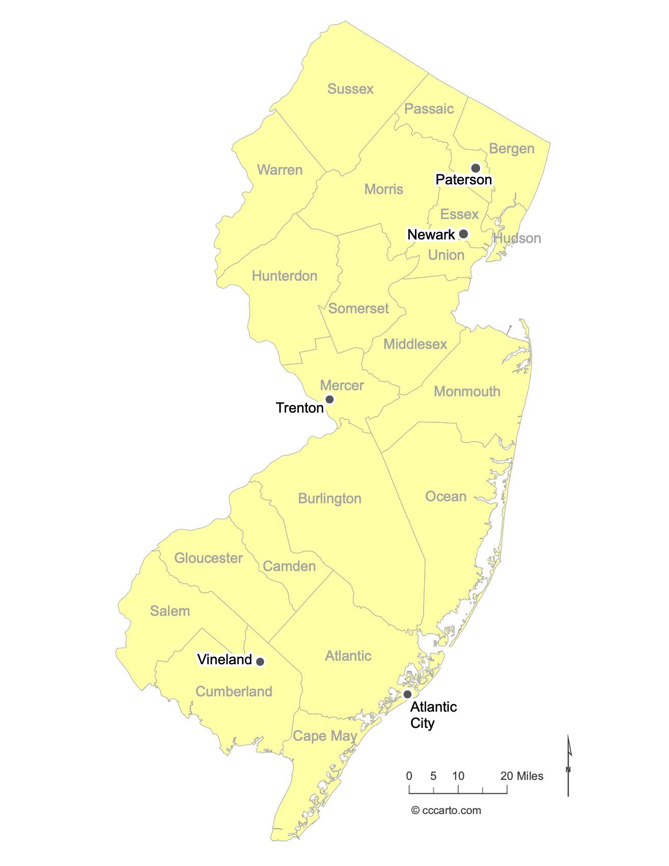 New Jersey State Maps Counties - Nj Cities0001 