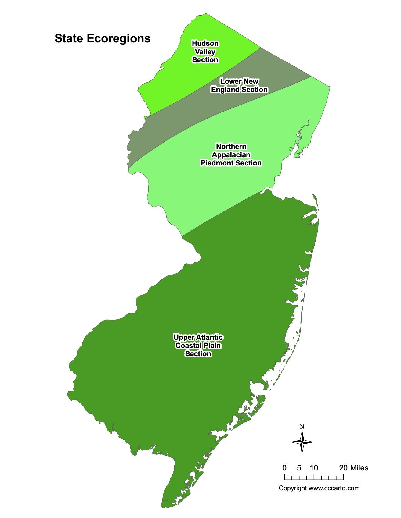 New Jersey State Maps Counties - Nj Ecoregions0001 