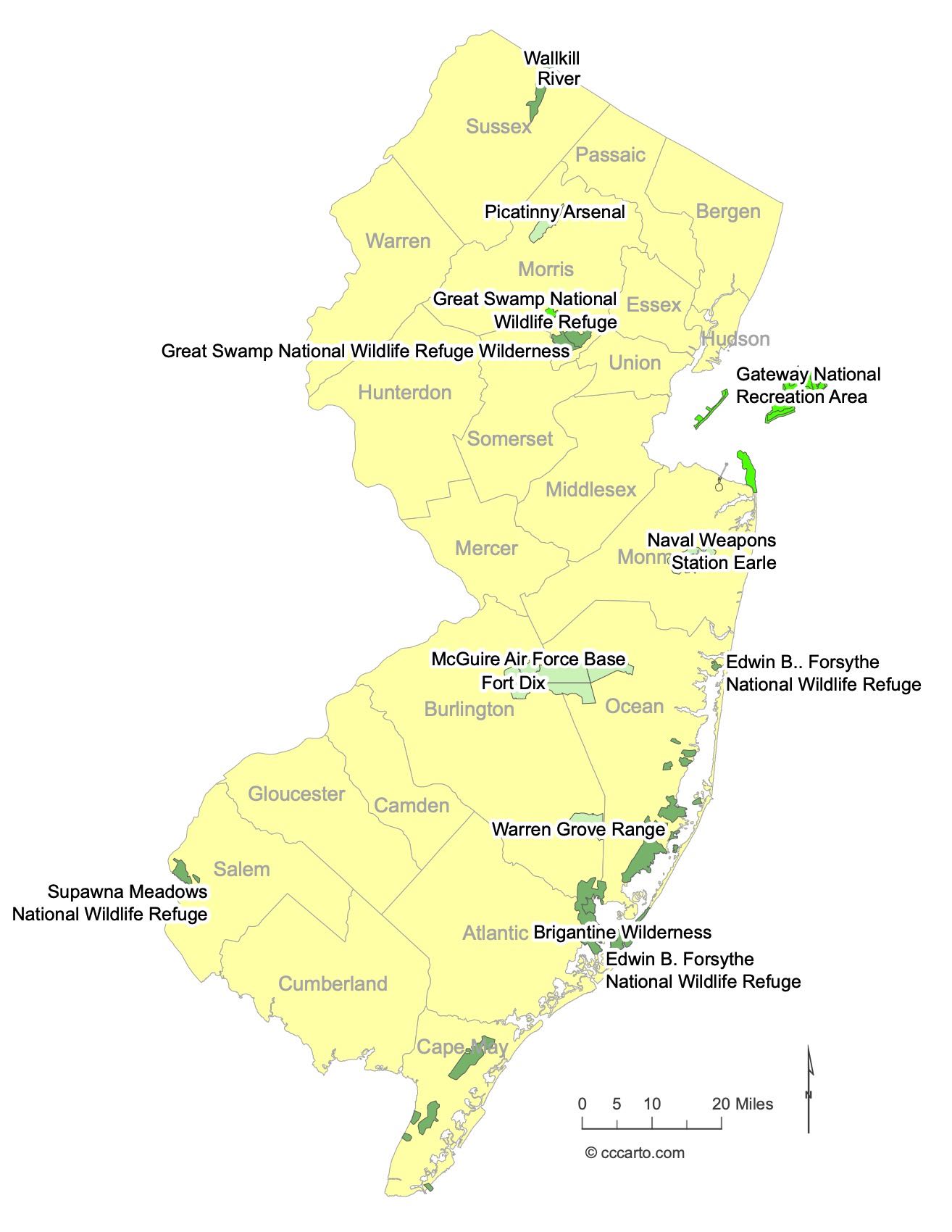 New Jersey State Maps Counties - Nj Fedlands0001 