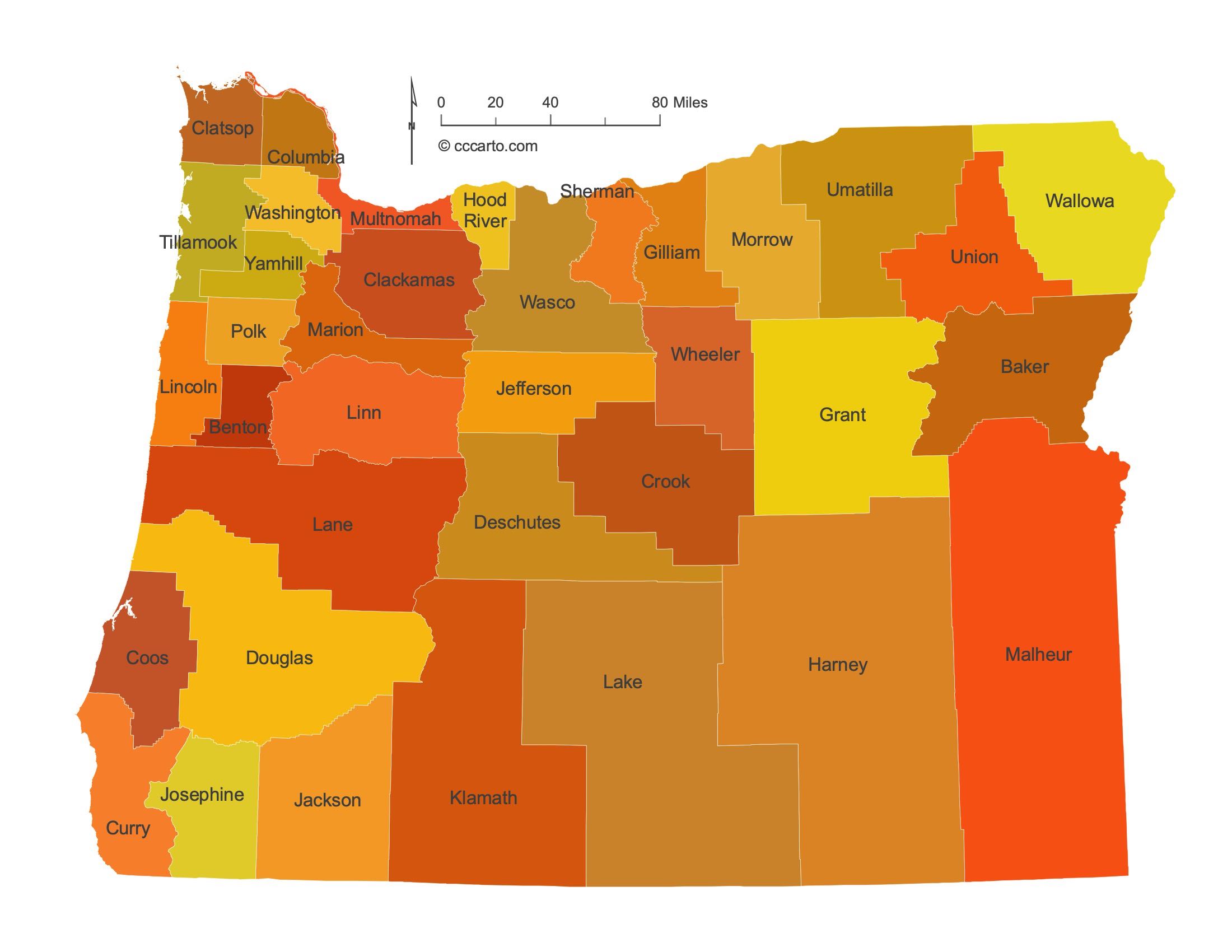 Oregon County Map