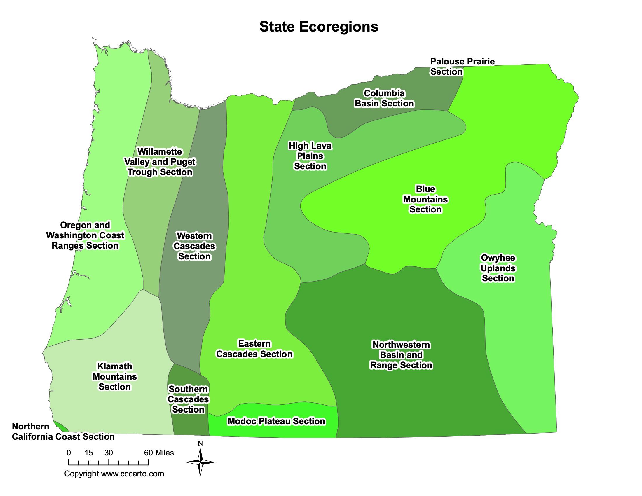 Oregon Ecoregions Map