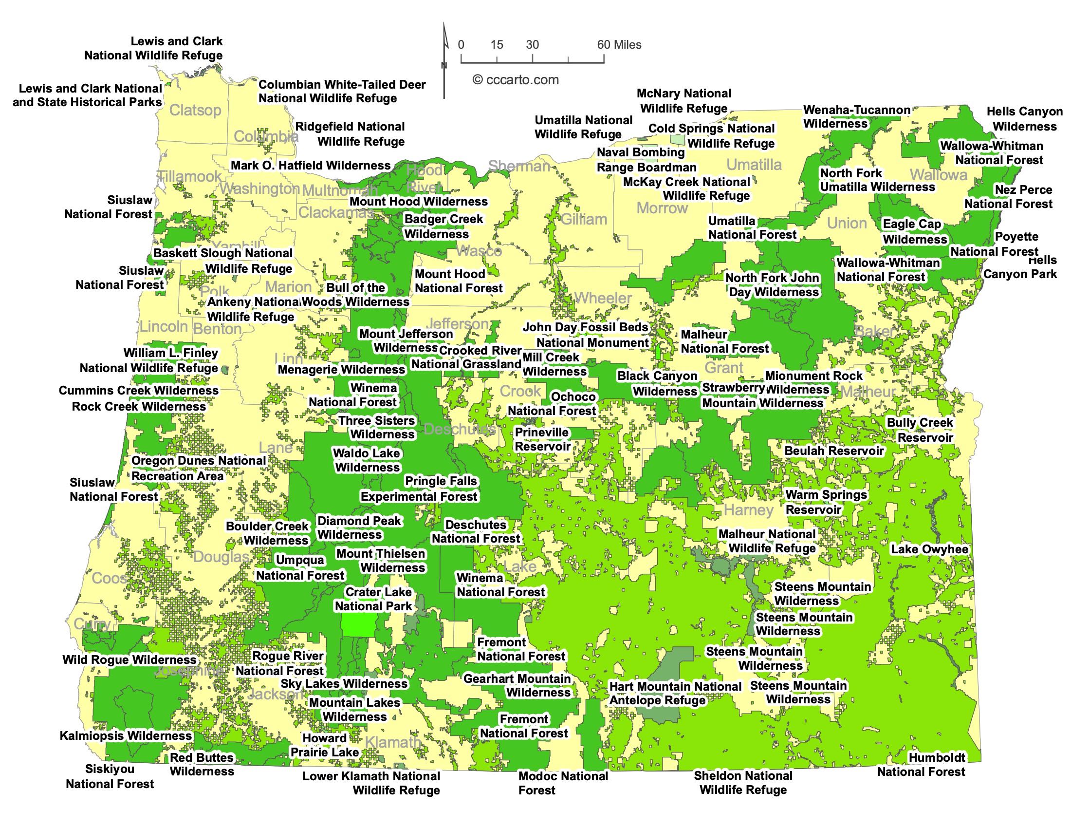 Oregon Federal Lands Map