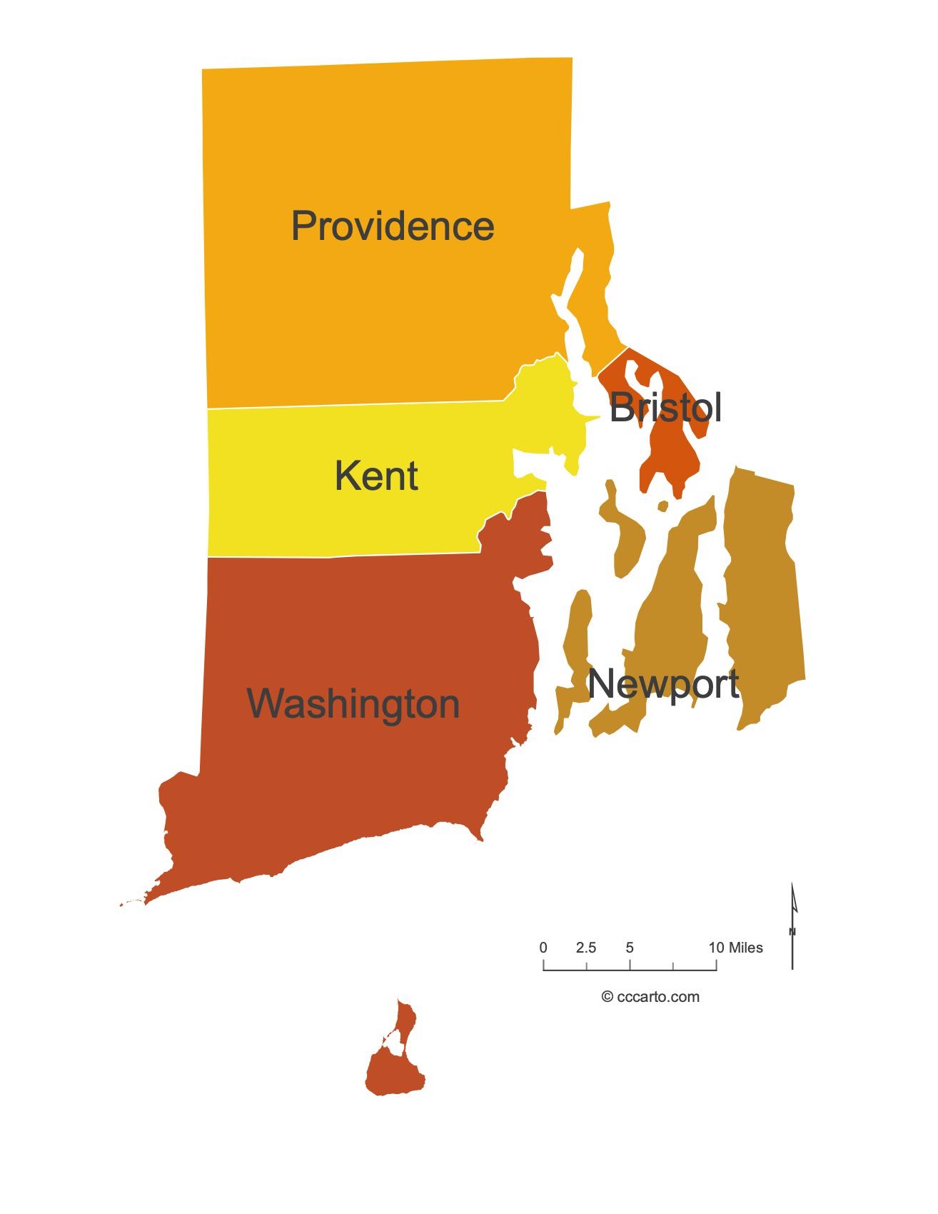 Rhode Island County Map