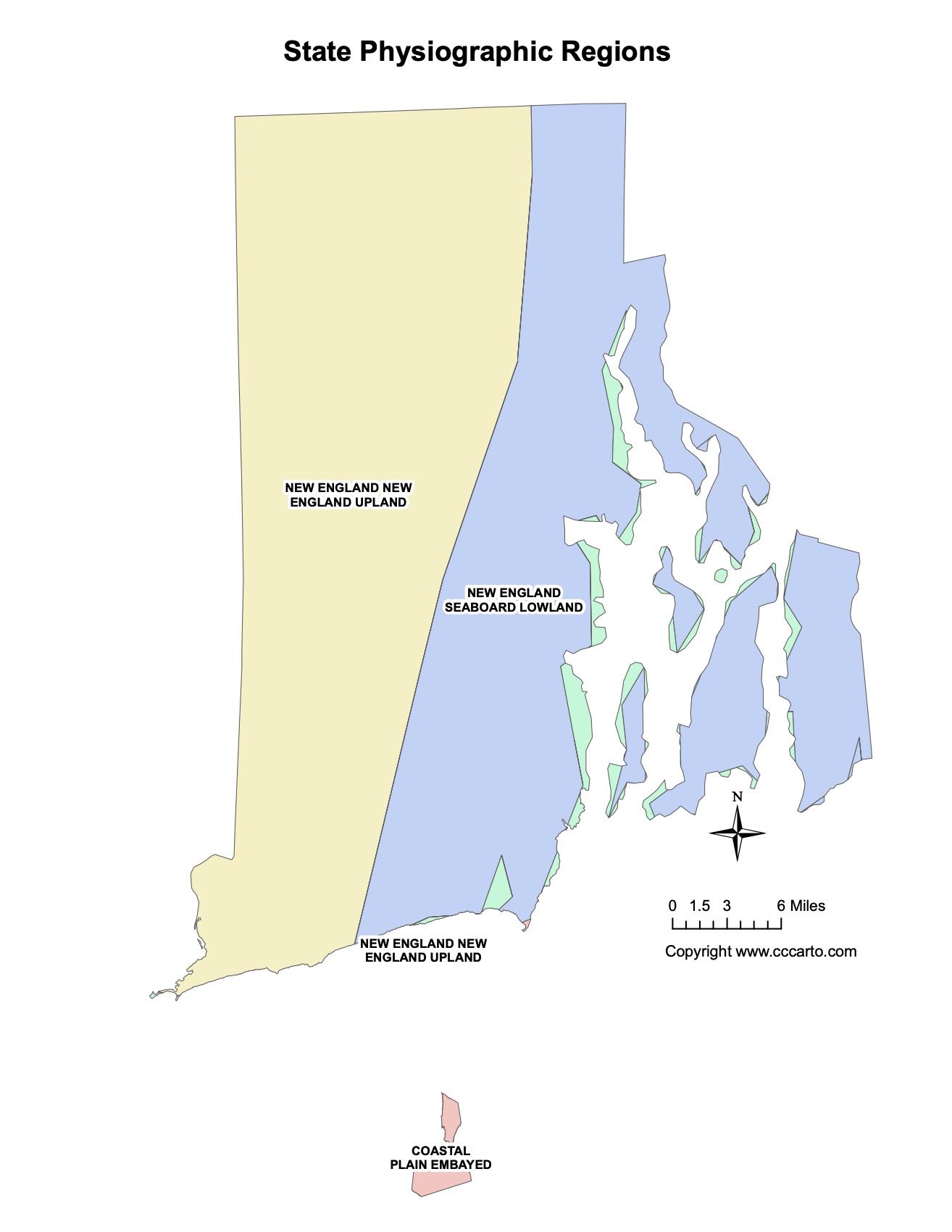 Physiographic Regions of Rhode Island State