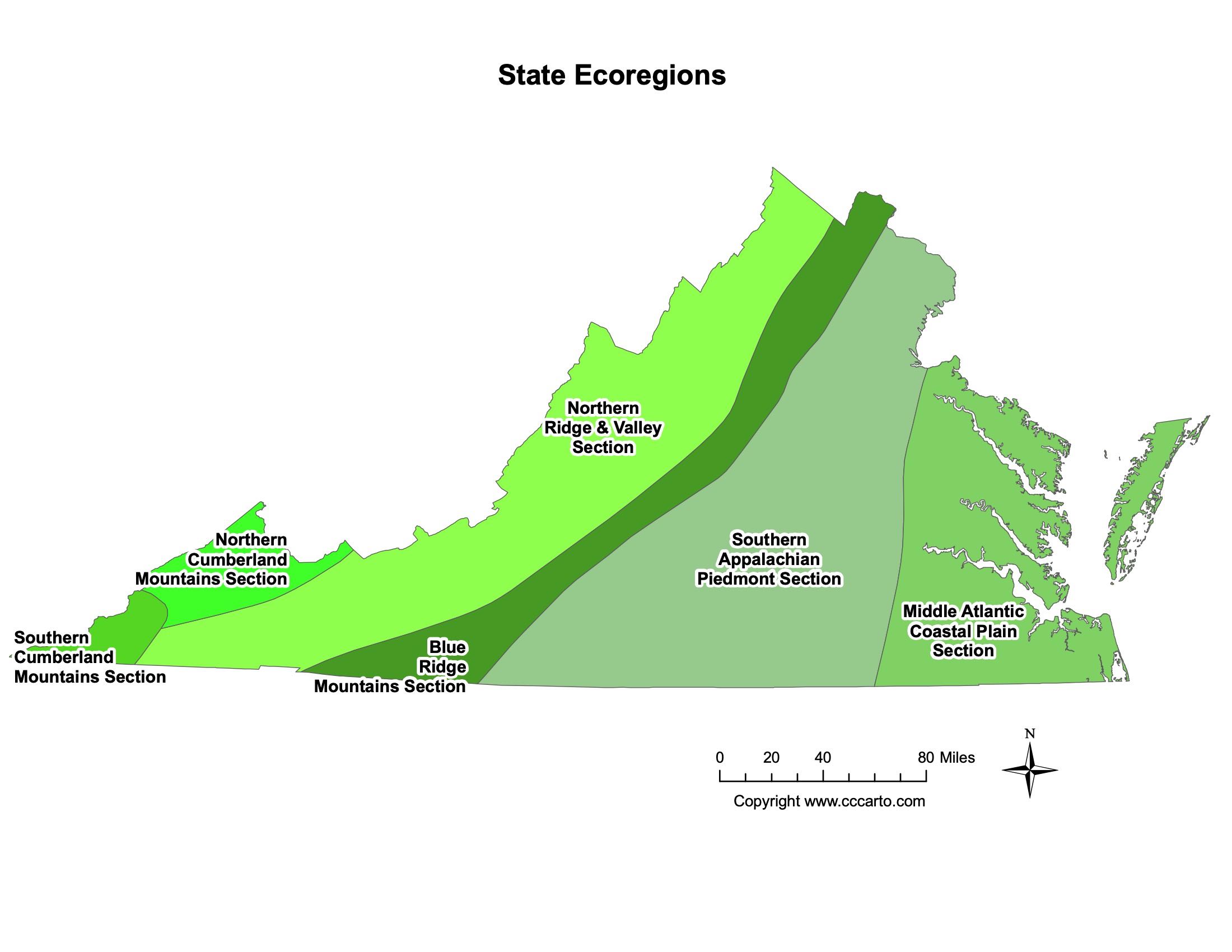 Virginia Ecoregions Map