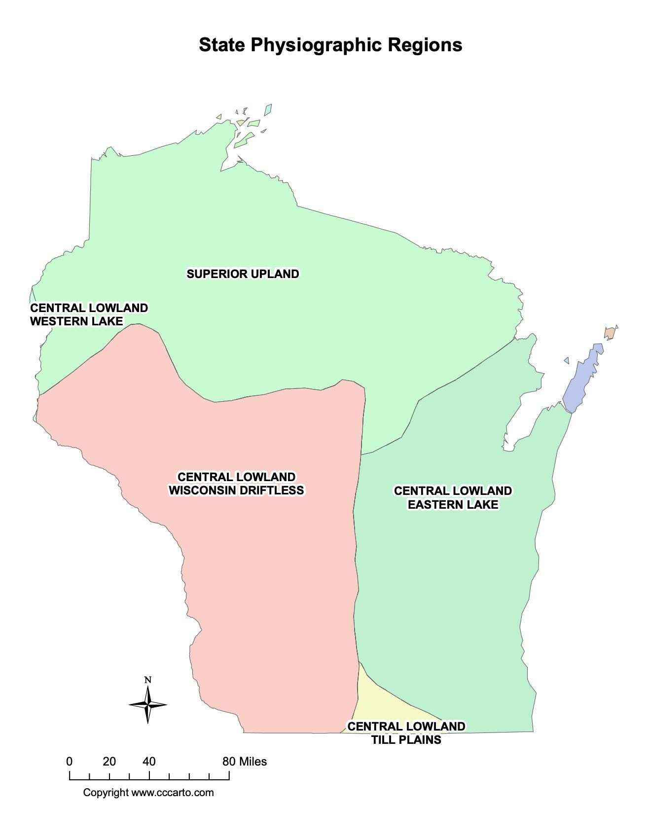 Wisconsin Major Cities Map