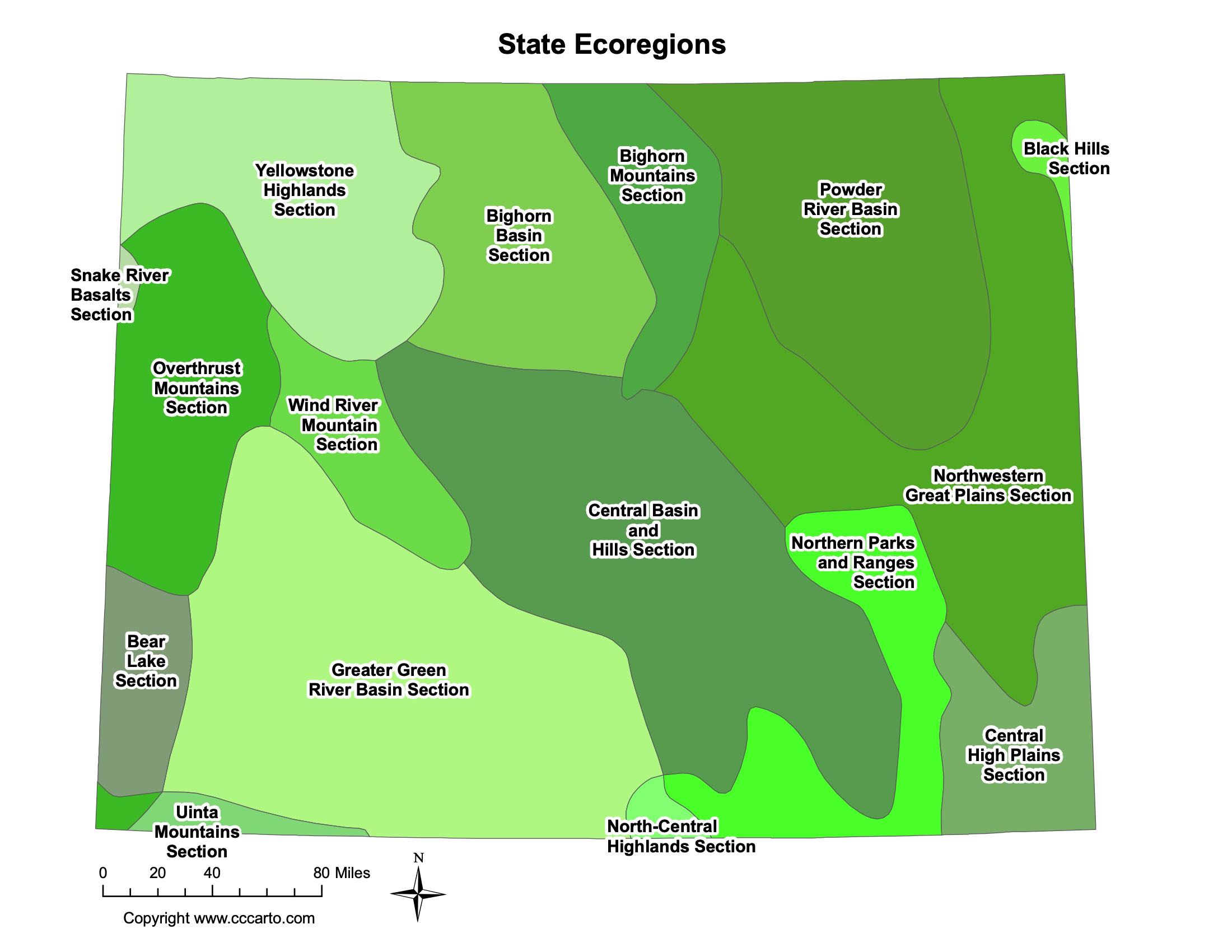 Wyoming Major Cities Map