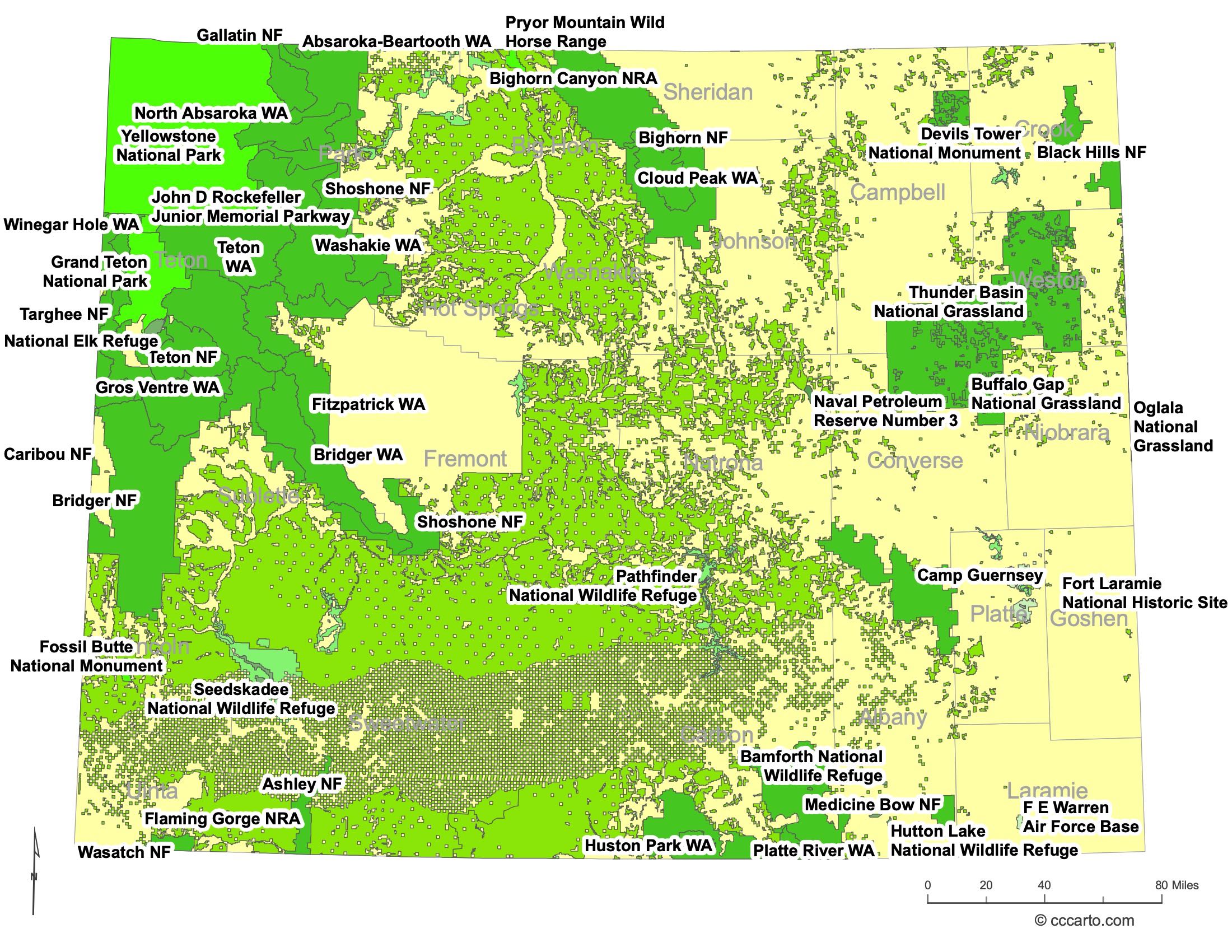 Wyoming Major Cities Map